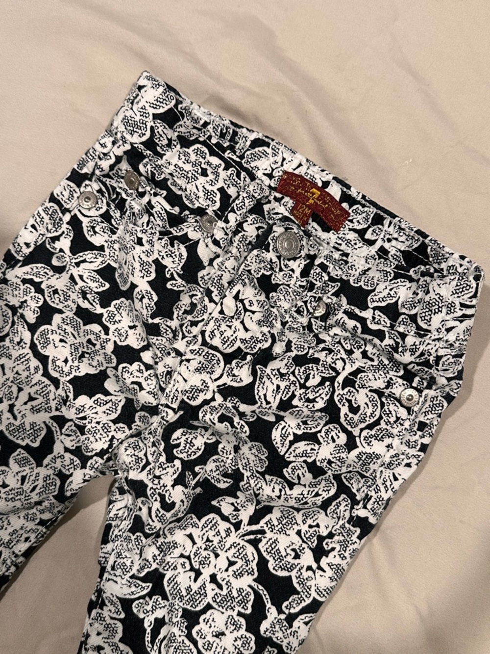 7 For All Mankind Black & White Girls Jeans